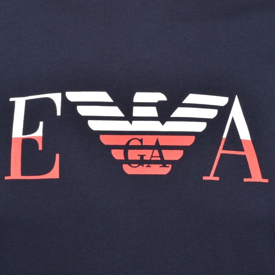 Alternative Image for ProductEmporio Armani Lounge Logo Hoodie Navy3